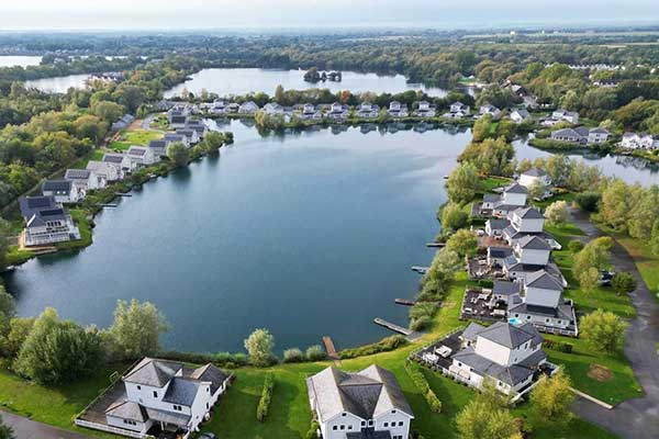 Aerial view of the properties around Summer Lake