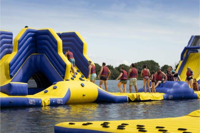 Aquapark in the Cotswold Water Park