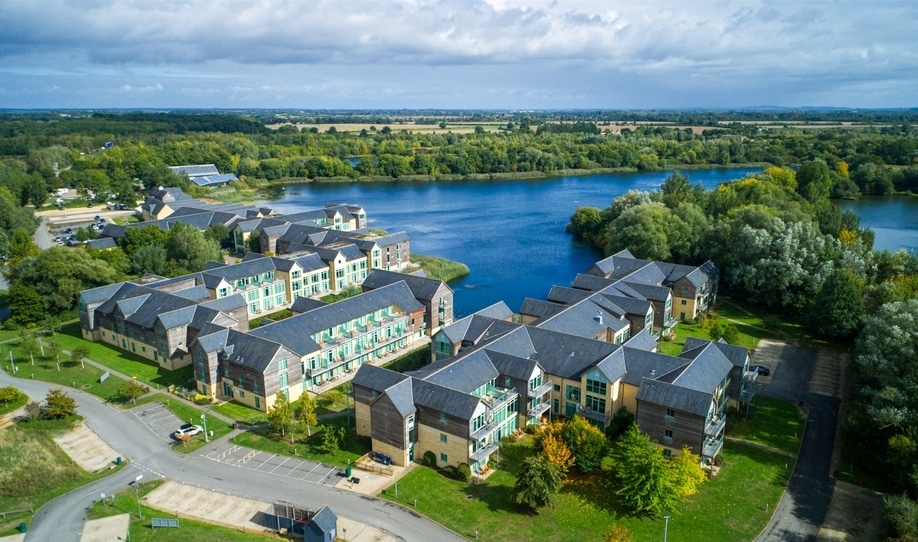 Aerial view of the Watersmeet Apartments